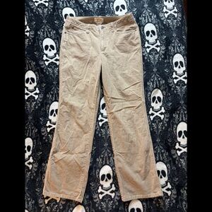 Talbots Petites Stretch Corduroy Pants – Beige Khaki Straight Leg – Size 8P